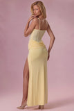 Mesh Draped Bridesmaid Dress in Butter
