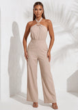 Idle Heart Halterneck Jumpsuit Beige
