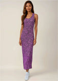 Tank Maxi Dress Purple Abstract Animal