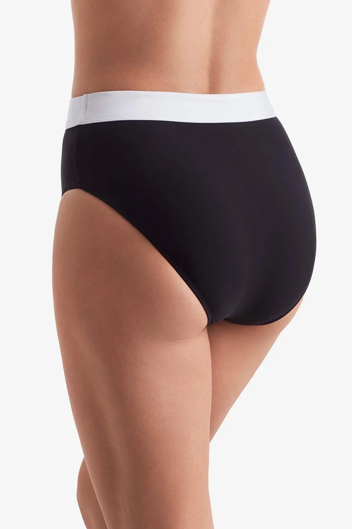 Brooke High Waist Pant Black White Layered Solids