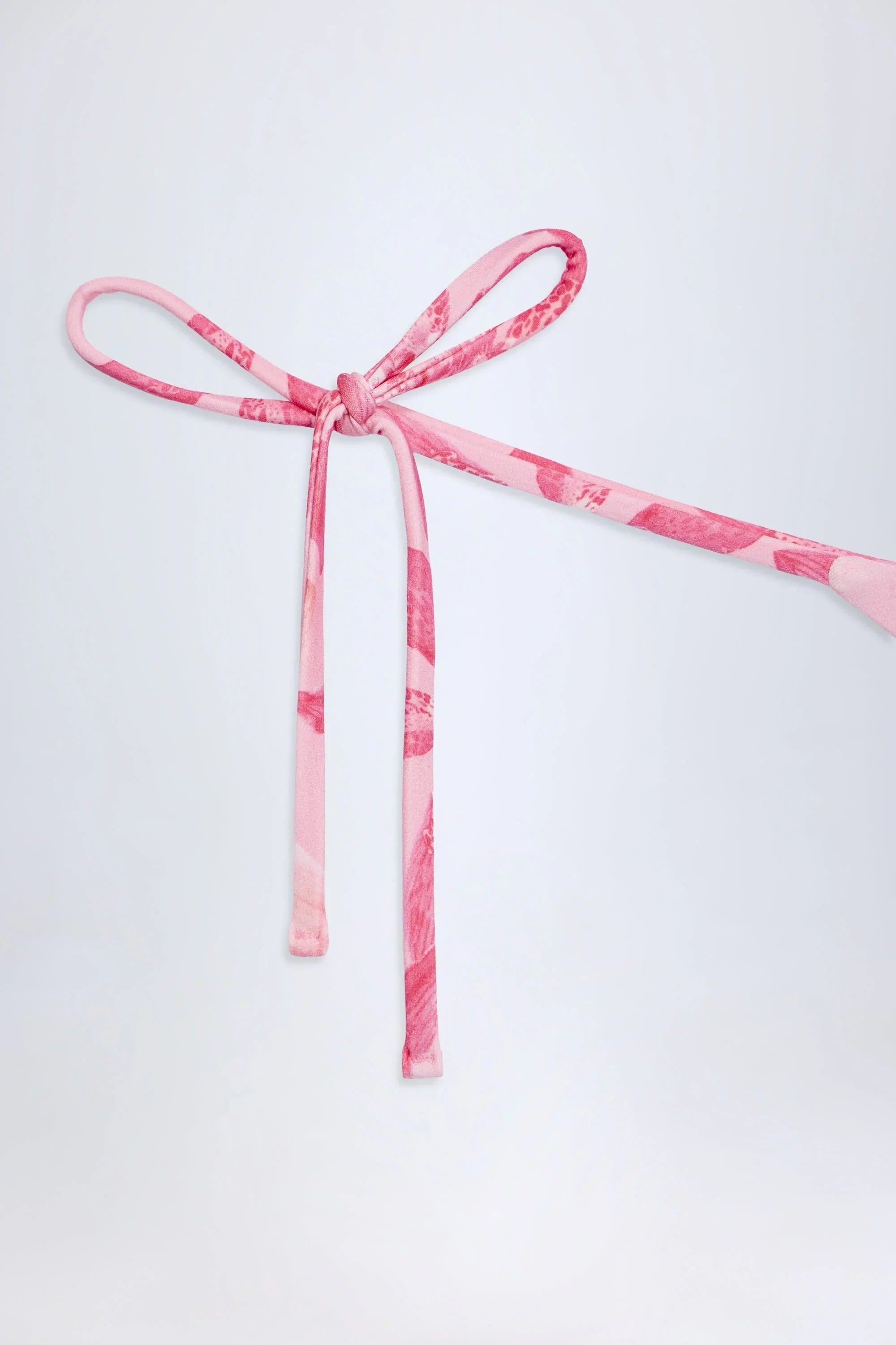 Side Tie Thong Bikini Bottoms in Pink Orchid Print