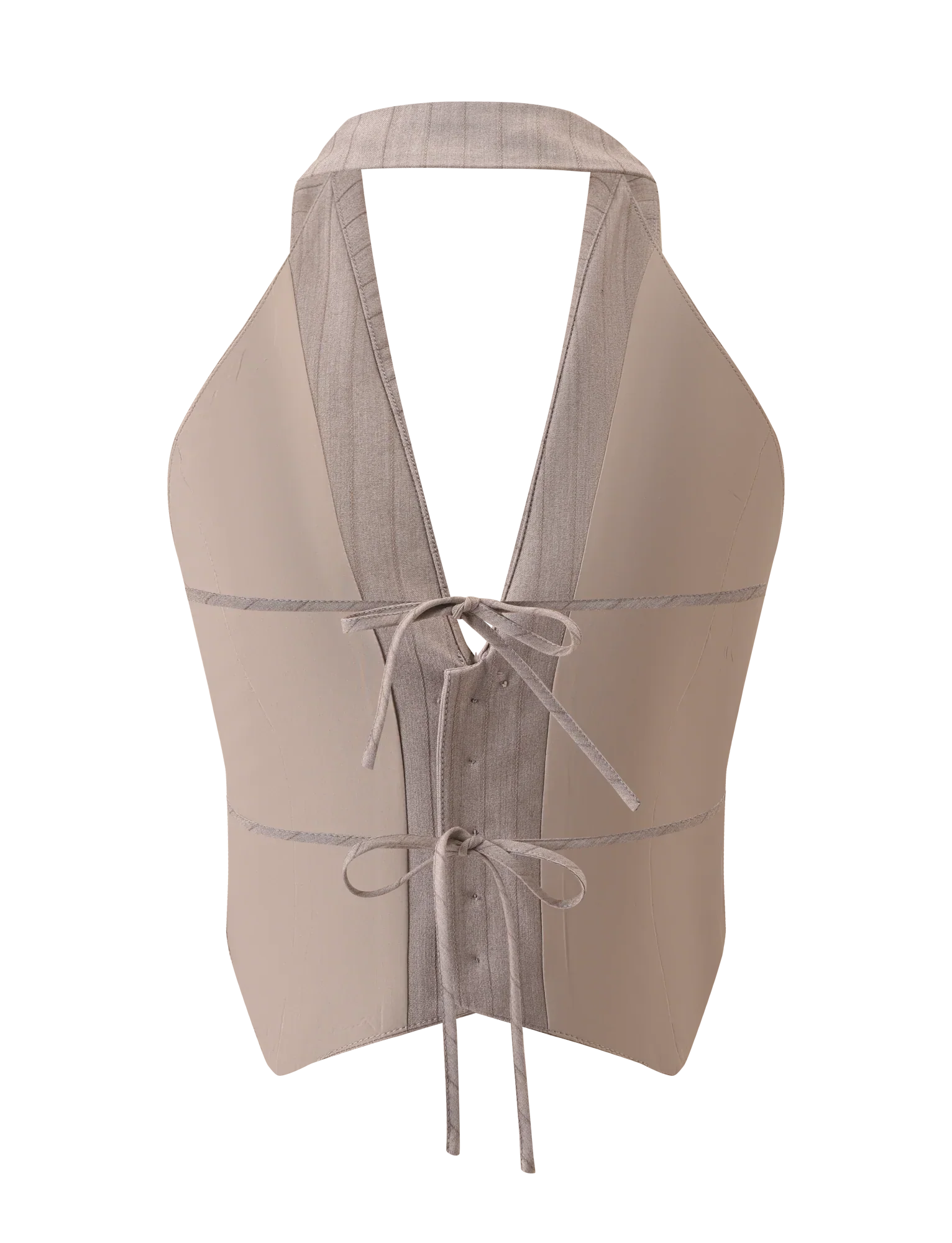 FEDRA VEST TAN PINSTRIPE
