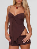 JOVIENNE TOP BROWN CHOCOLATE