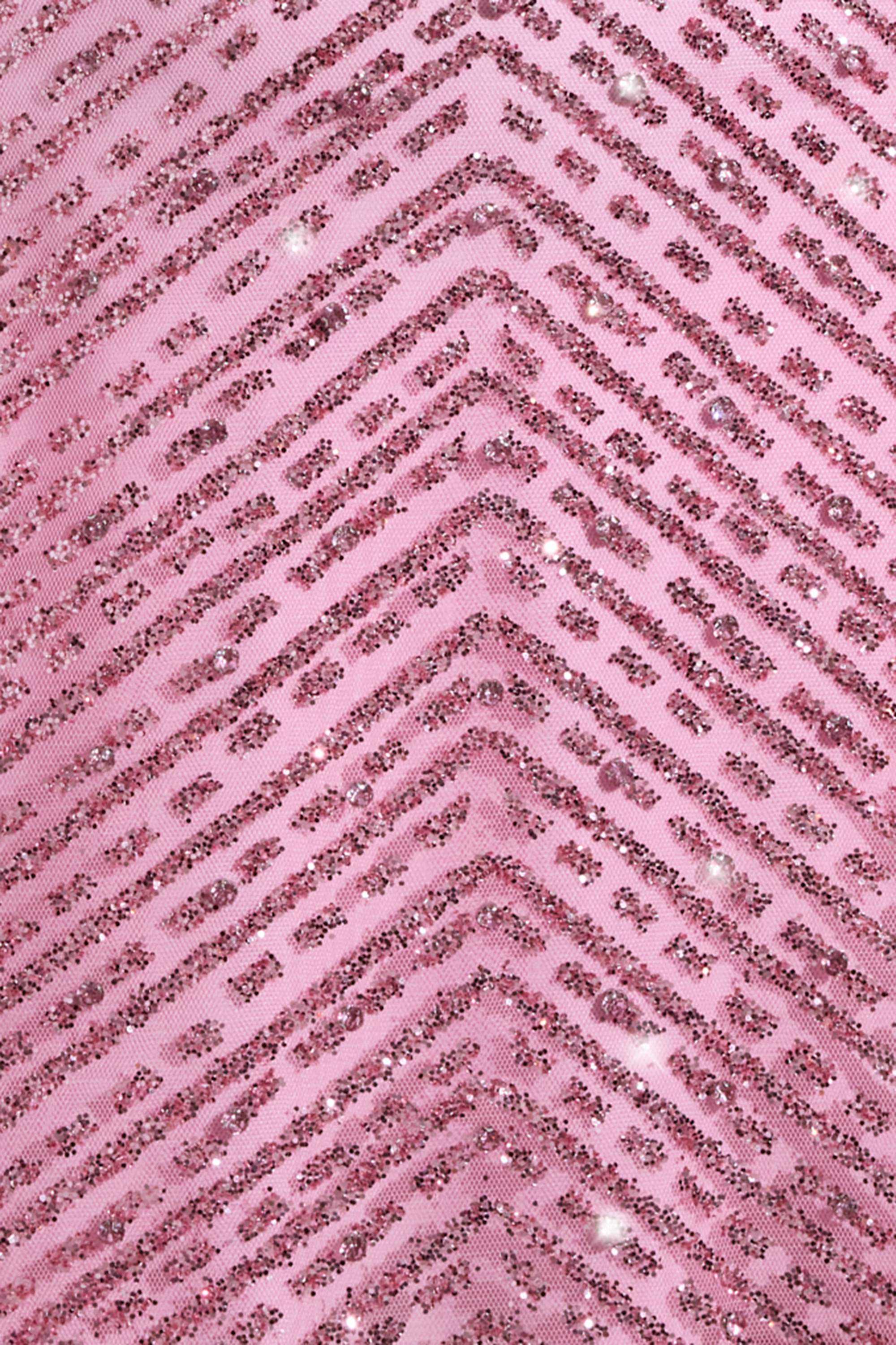 Embellished Low Rise A Line Micro Mini Skirt in Pink