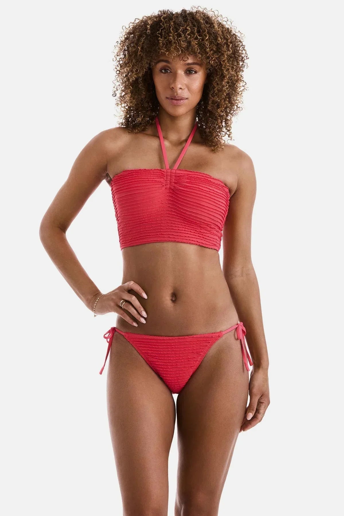 Hayden Midkini Baby Ruffle Hot Coral