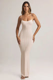 Modal Scoop Neck Strappy Maxi Dress in Stripe Print
