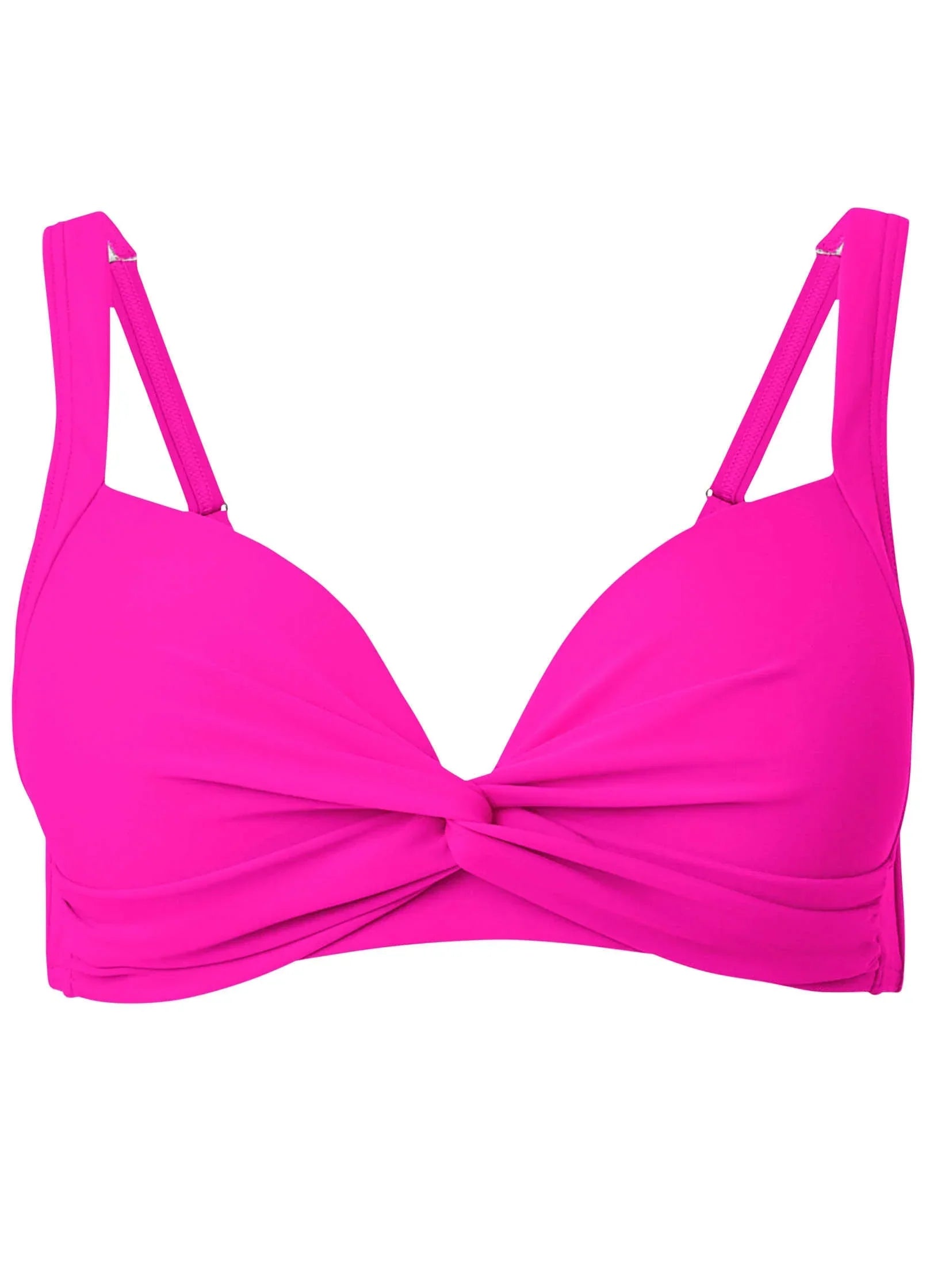 St Lucia Twist Bikini Top Electric Pink