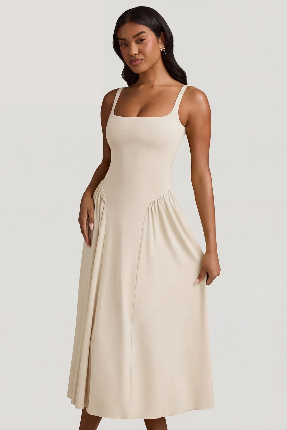 Modal A Line Midaxi Dress in Ivory