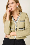 Torrence Collarless Varsity Blazer