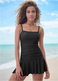 Venice Skirted Swim Dress Black Beauty
