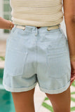 Kay Pinstripe Denim Shorts