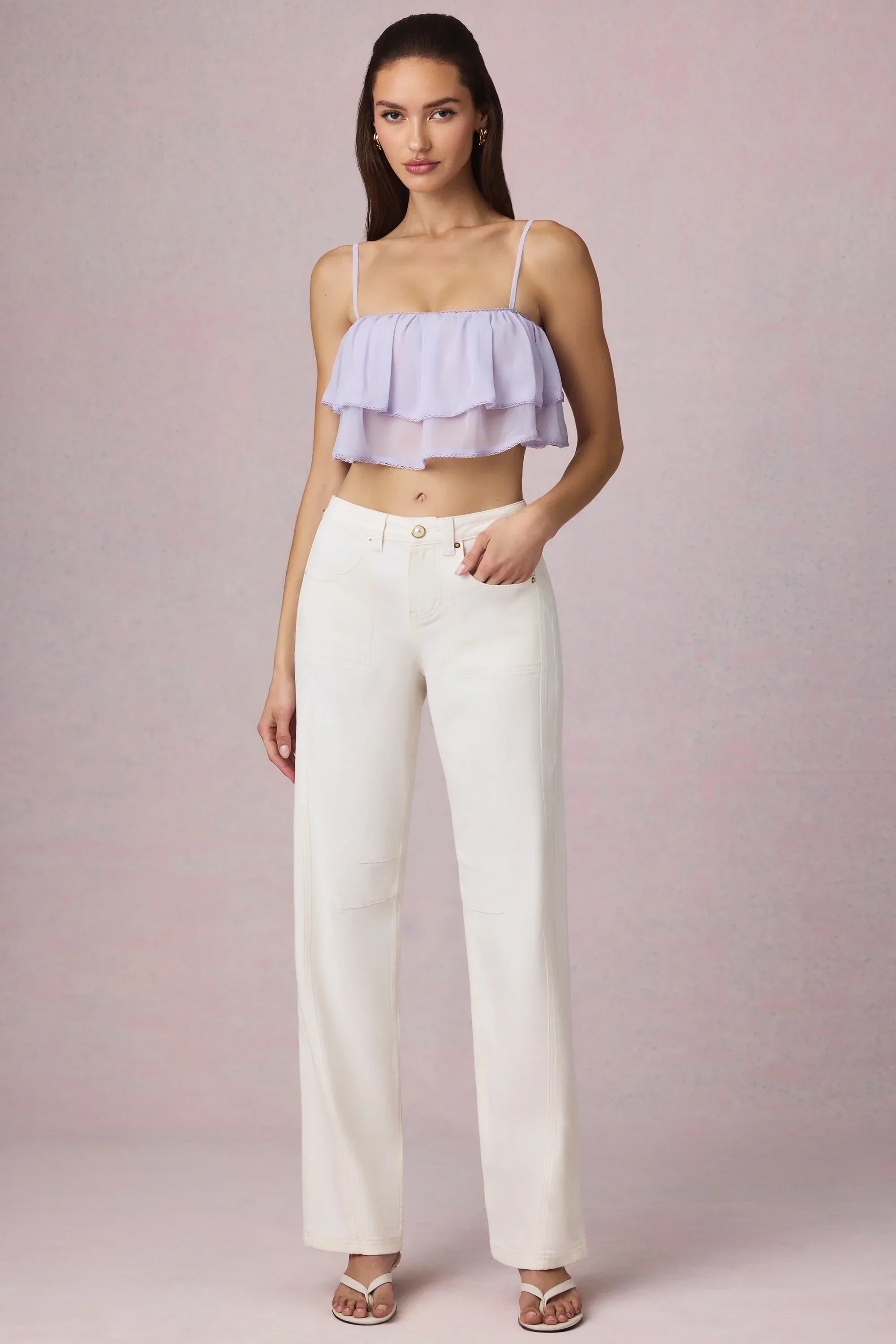 Mid Rise Barrel Leg Jeans in Ecru Wash