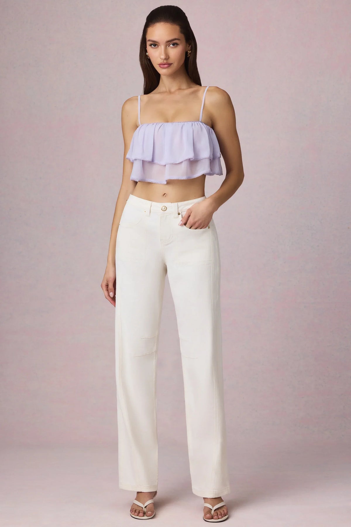 Mid Rise Barrel Leg Jeans in Ecru Wash