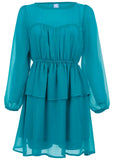 Sheer Beauty Mini Dress Teal