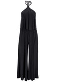 Cross Neck Jumpsuit Jet Black
