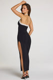 Modal Lace Trim Maxi Dress in Black