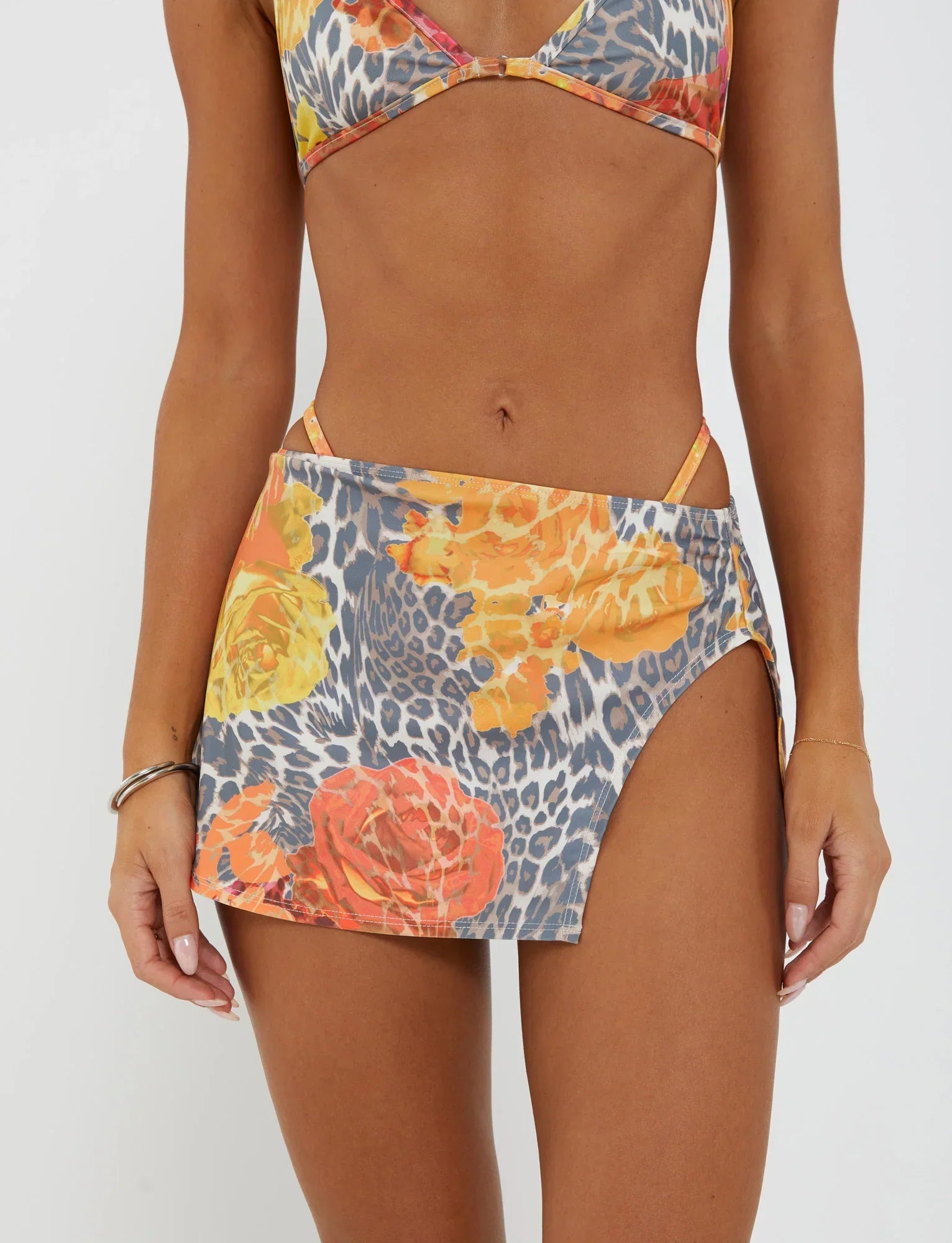 DIANA TWO PIECE BIKINI BOTTOM MULTI LEOPARD ORANGE LEOPARD