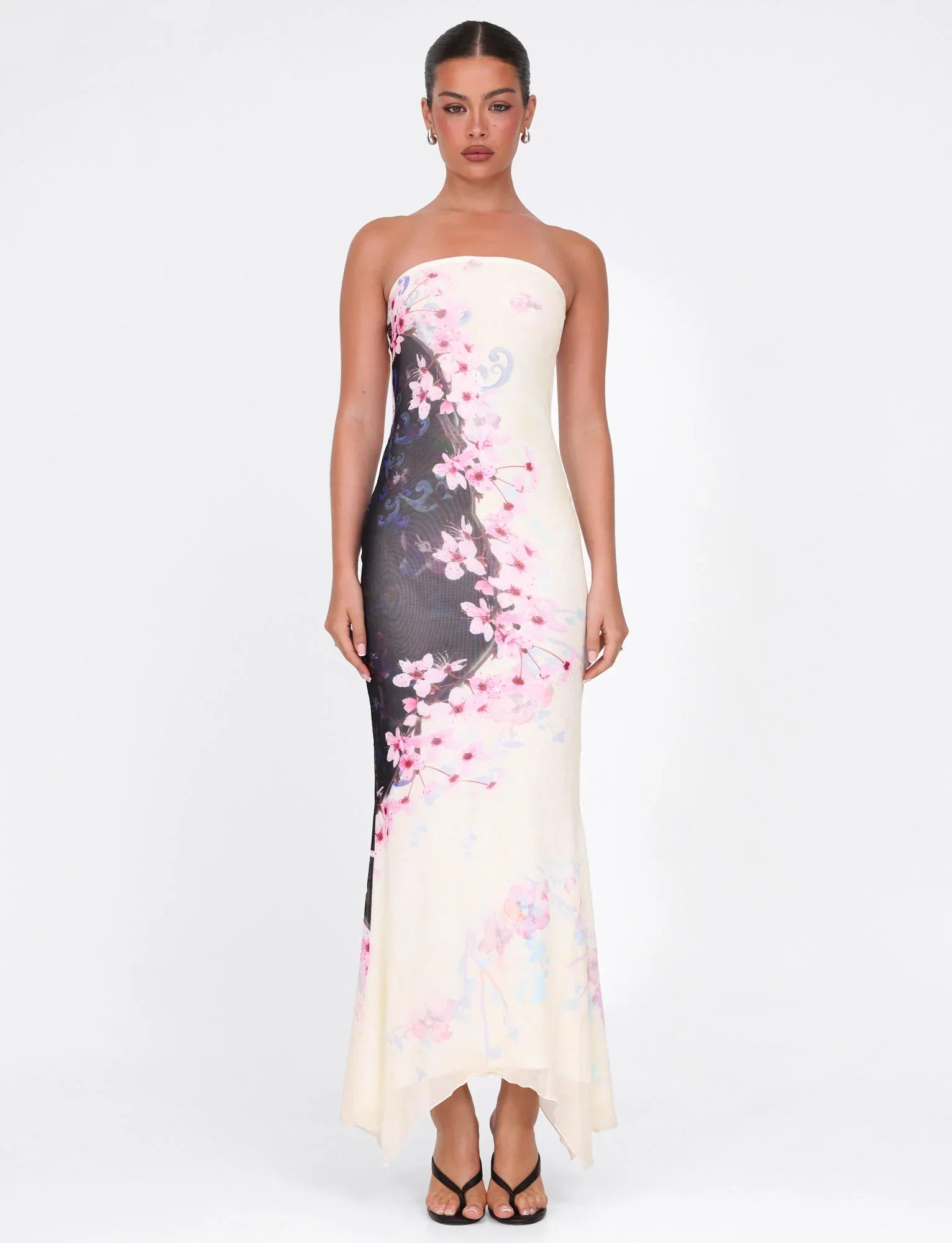 LILLIAN MAXI DRESS MULTI FLORAL CHERRY BLOSSUM