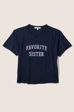 Favorite Sister Cropped Collegiate Tee