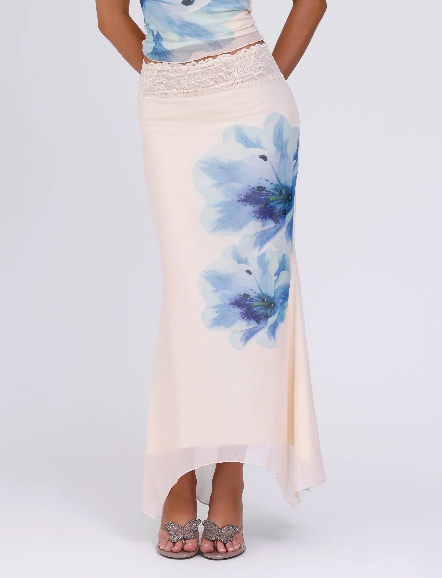 LILLIAN SKIRT WHITE CREAM FLORAL