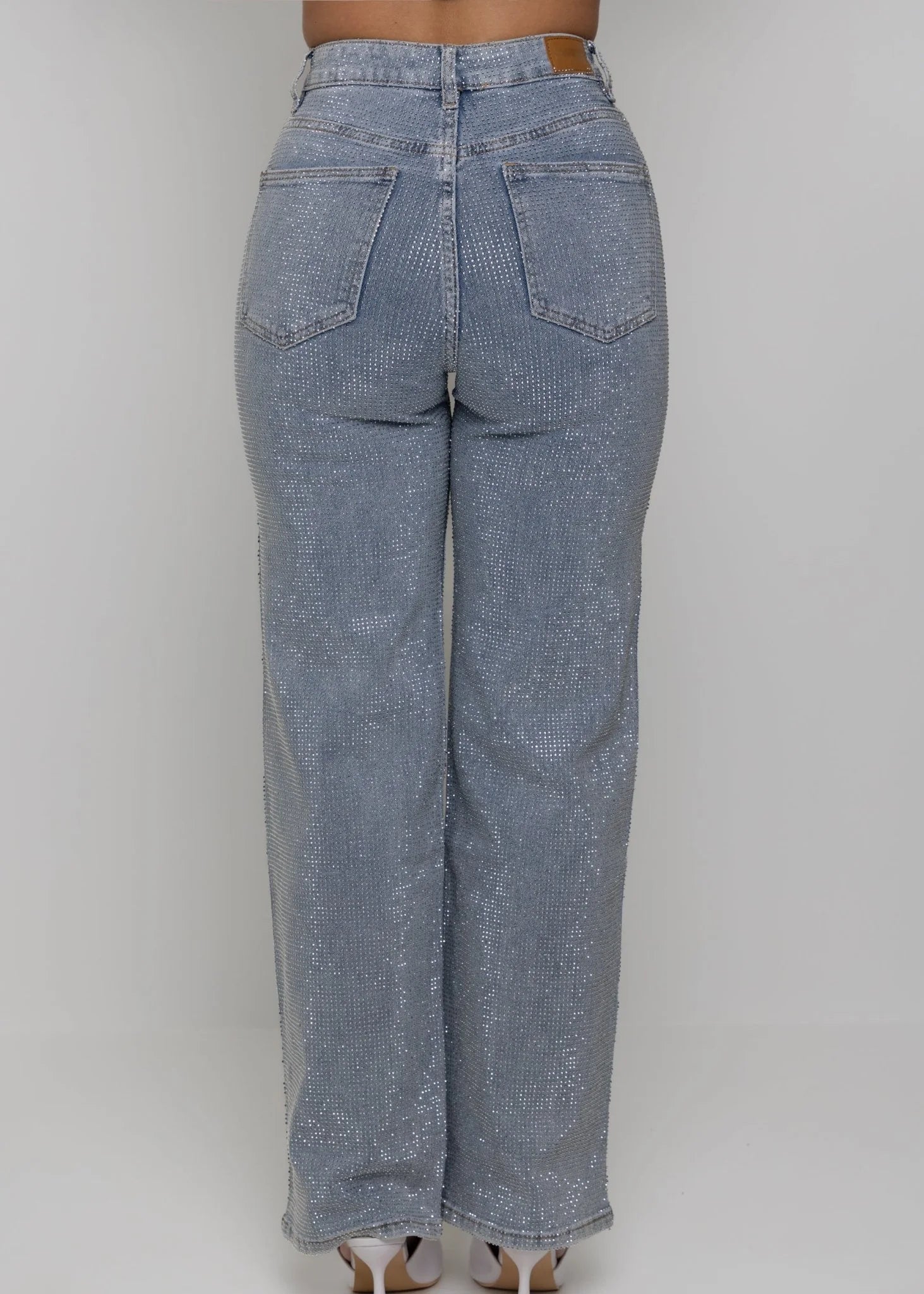 Forever Sparkle Diamante Straight Leg Jean Blue