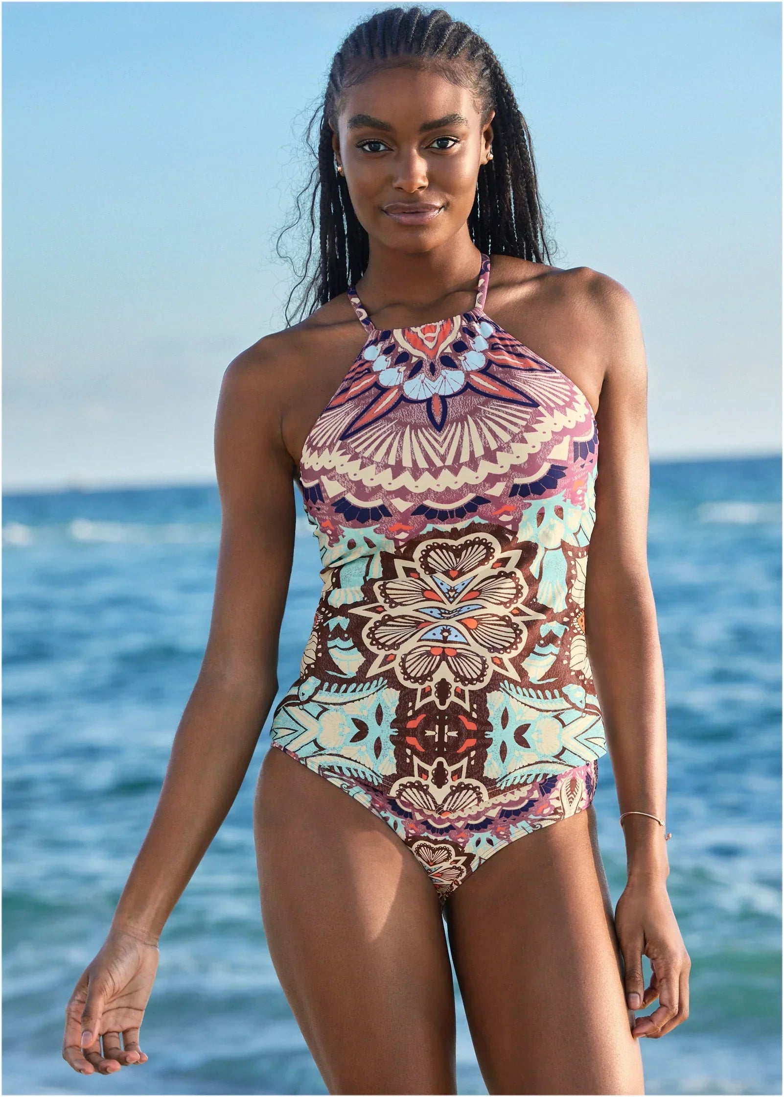 Hanky Hem High Neck Tankini Top Summer Sands