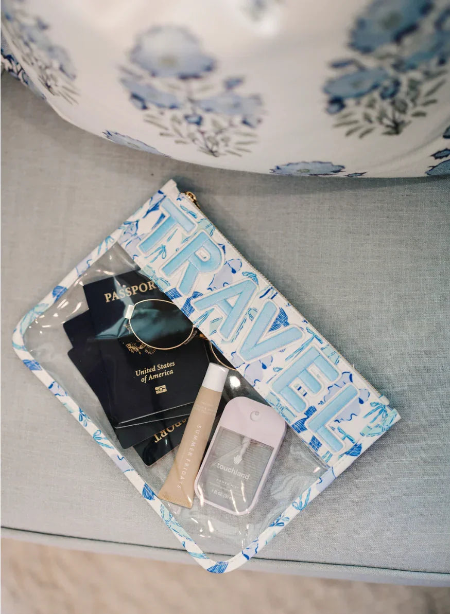 KenzKustomz Blue Bow Clear Pouch Travel