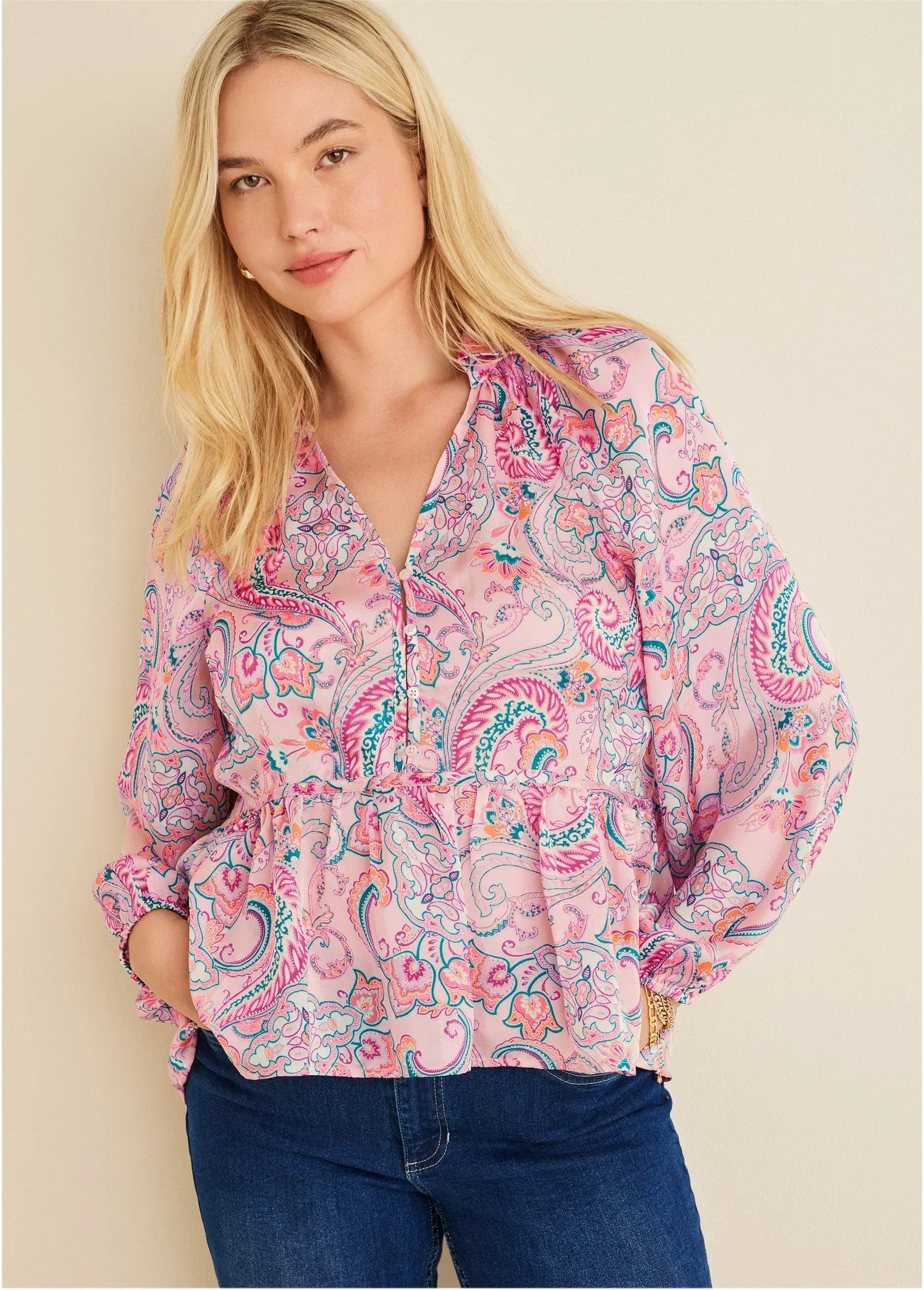 High Low Blouse Venetian Paisley