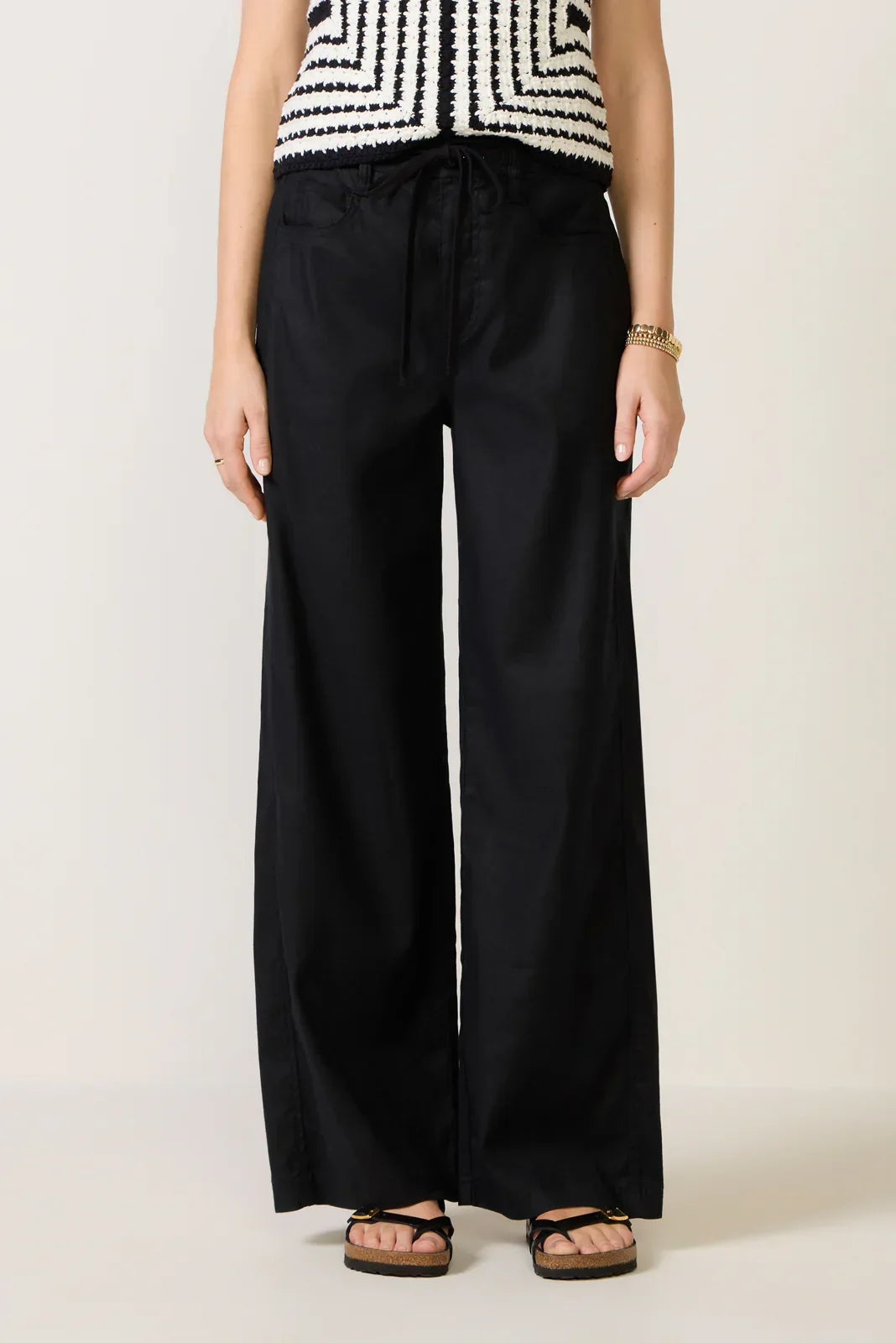 Joelle Stretch Linen Trouser with Tie Waist