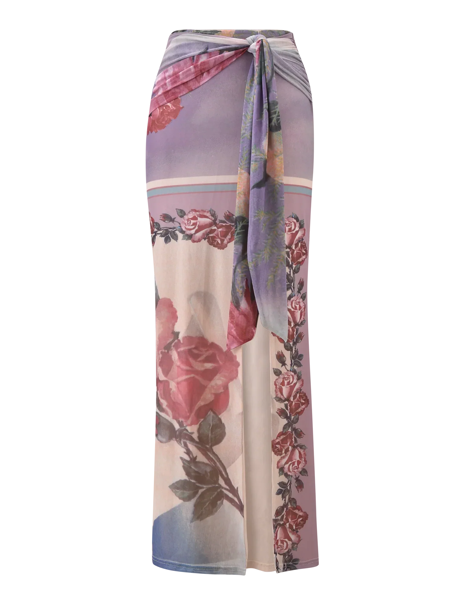 RAFFIE MAXI SKIRT POSTCARD FLORAL