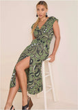 Linen V Neck Maxi Dress Large Splendid Paisley