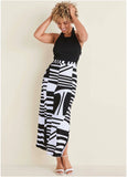 Twofer Maxi Dress Modern Abstract