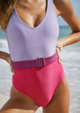 Belted One Piece Pink Aurora