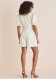 Puff Sleeve Poplin Romper Cloud Dancer