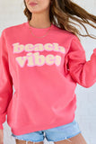 Beach Vibes Light Red Graphic Sweatshirt