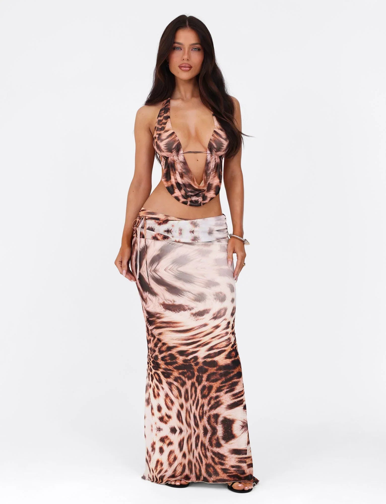 PEARL MAXI SKIRT NEUTRAL LEOPARD LEOPARD HAZE