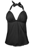 Goddess Push Up Tankini Top Black Beauty