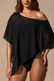 Sheer Poncho in Black