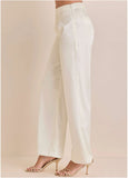 Shiny Satin Pant Off White