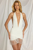 Halterneck Mini Dress in White