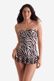 Aria Skirted One Piece Zebra