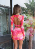 Hold Me Closer Two Piece Pink Orange