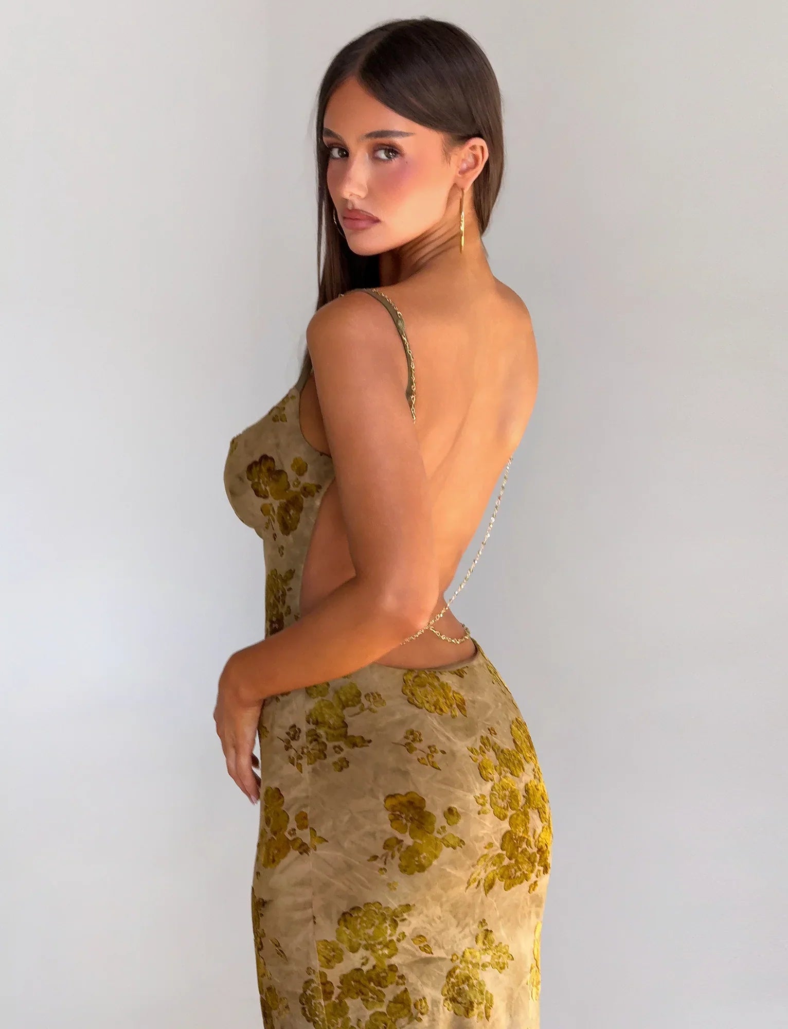 SPARROW MAXI DRESS GREEN BURNOUT