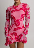 Locked In Heaven Long Sleeve Mini Dress Pink