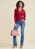 Ruched V Neck Blouse Granita