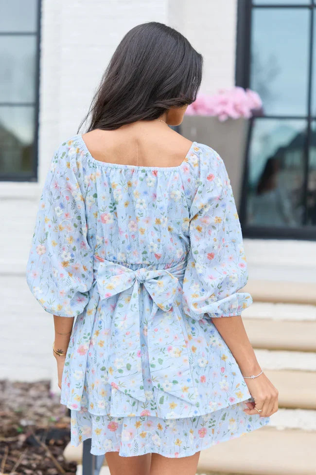 Elizabeth Blue Floral Dress