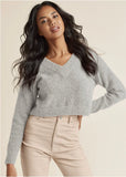 V Neck Sweater Medium Heather Grey