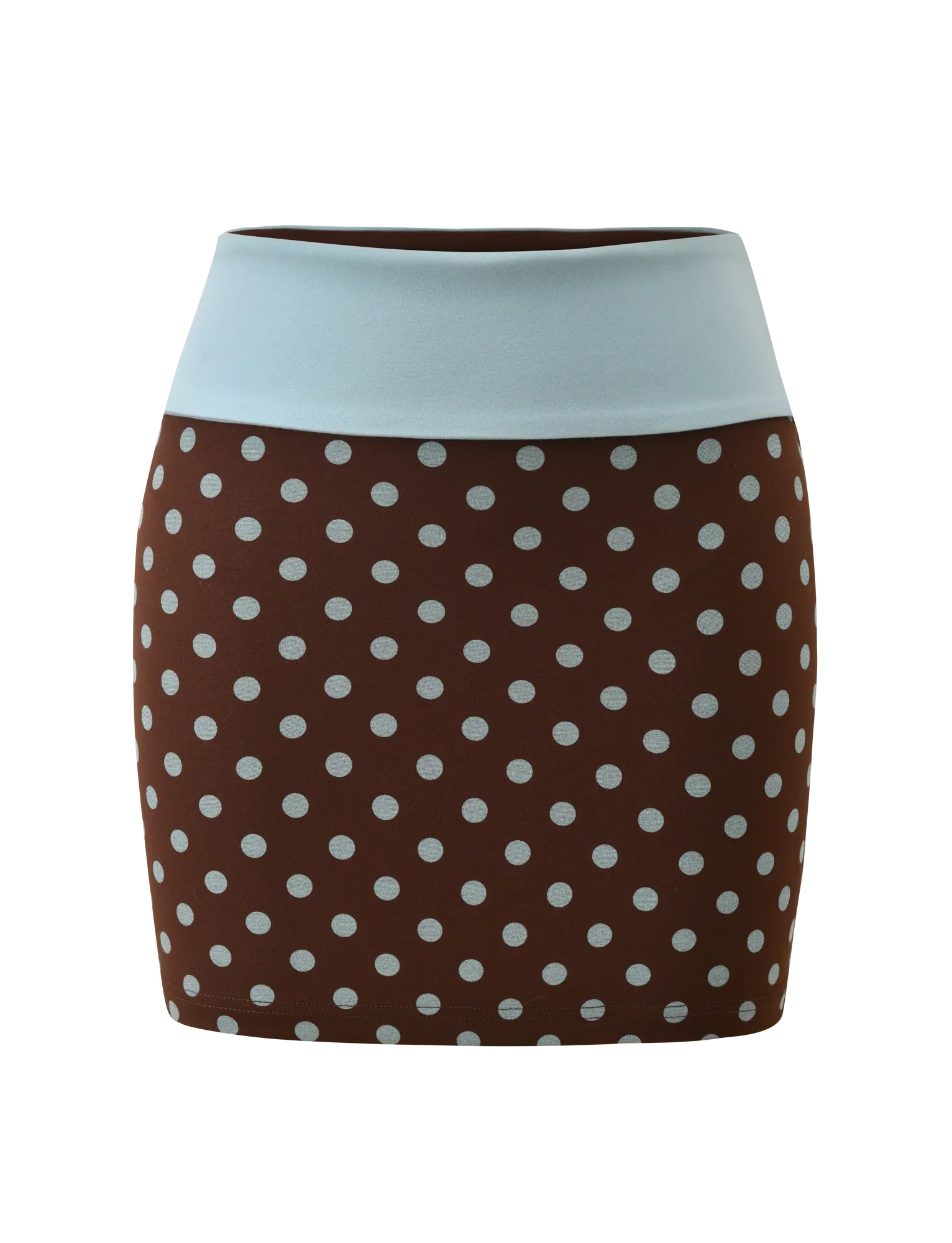 IMOGEN MINI SKIRT BROWN AND BLUE POLKA DOT