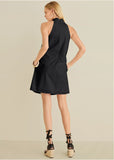 Twist Halter Dress Jet Black