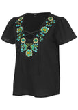 Embroidered Blouse Jet Black